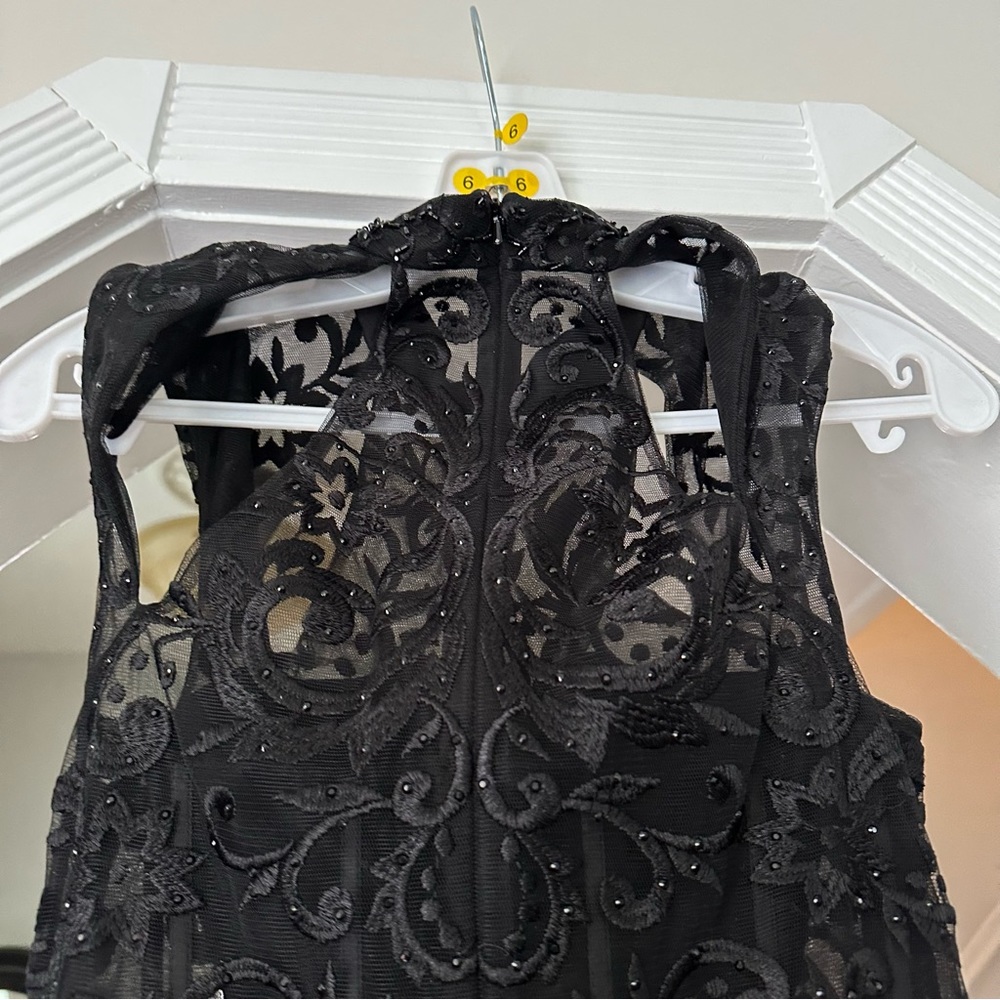 High Neck Ruffled Trumpet Dress - Picture 3 of 5